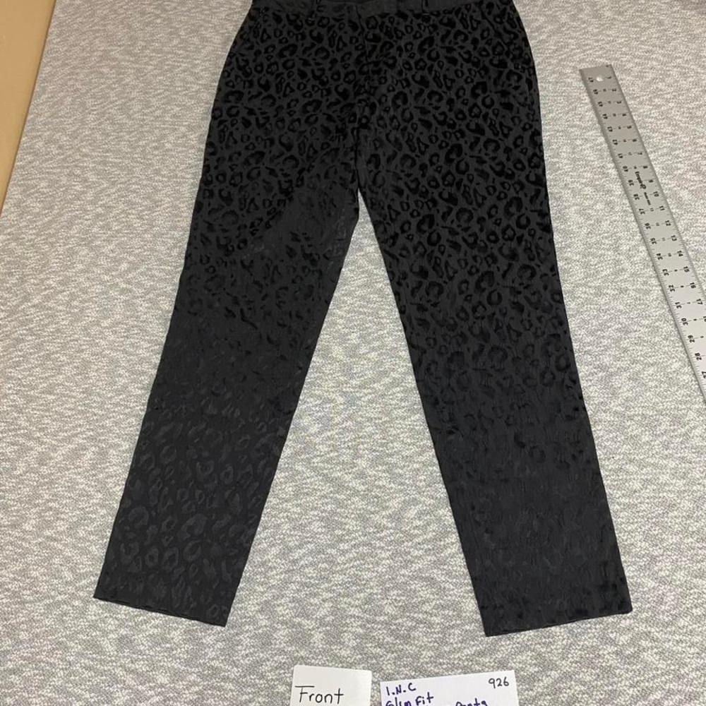 INC black leopard print dress pants  women Size W24/L32. 926 #leopardprint